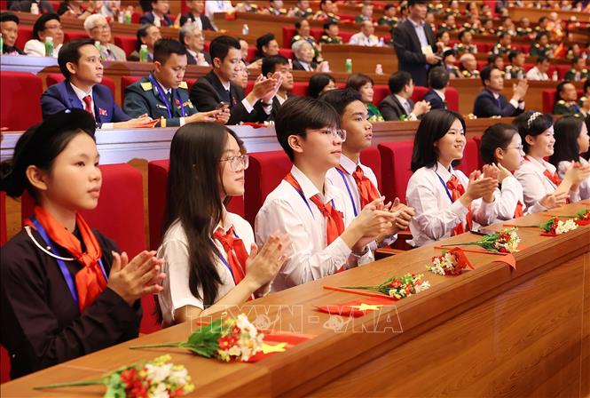 Các đại biểu thiếu niên dự Đại hội. Ảnh: Lâm Khánh - TTXVN

