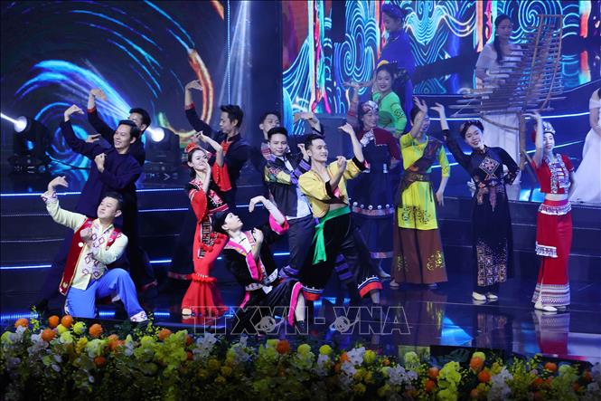 Chương trình biểu diễn nghệ thuật tại Đại hội Thi đua yêu nước toàn quốc lần thứ XI. Ảnh: Văn Điệp - TTXVN