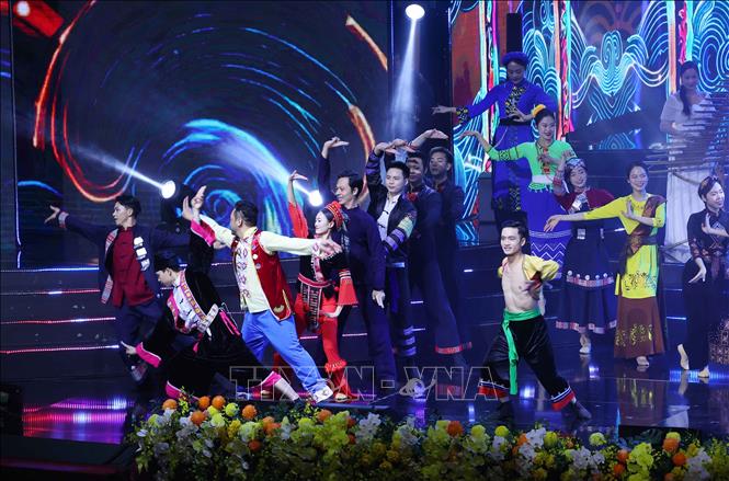 Chương trình biểu diễn nghệ thuật tại Đại hội Thi đua yêu nước toàn quốc lần thứ XI. Ảnh: Văn Điệp - TTXVN