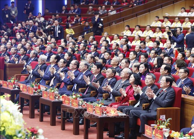 Lãnh đạo Đảng, Nhà nước tham dự Đại hội Thi đua yêu nước toàn quốc lần thứ XI. Ảnh: Thống Nhất - TTXVN