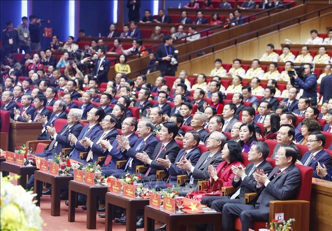 Lãnh đạo Đảng, Nhà nước tham dự Đại hội Thi đua yêu nước toàn quốc lần thứ XI. Ảnh: Thống Nhất - TTXVN