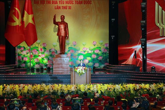 Thủ tướng Phạm Minh Chính phát biểu khai mạc.  Ảnh: Trọng Đức - TTXVN