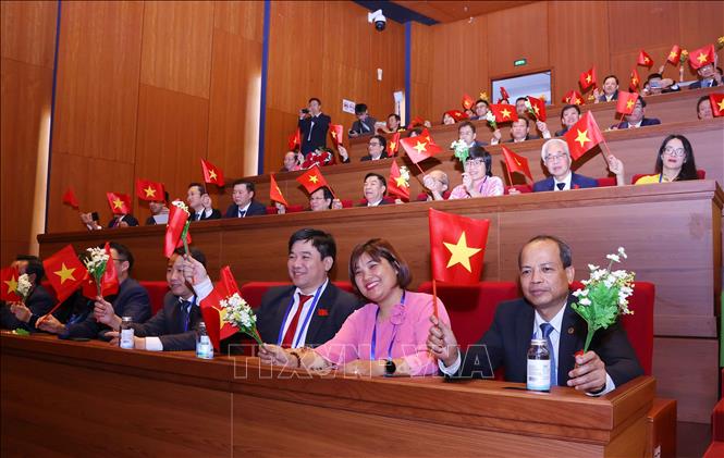 Đoàn đại biểu Thông tấn xã Việt Nam dự Đại hội Thi đua yêu nước toàn quốc lần thứ XI. Ảnh: Văn Điệp - TTXVN