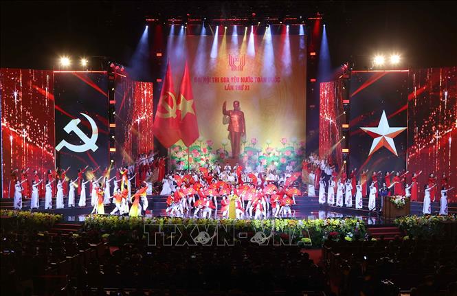 Chương trình biểu diễn nghệ thuật tại Đại hội Thi đua yêu nước toàn quốc lần thứ XI. Ảnh: Văn Điệp - TTXVN