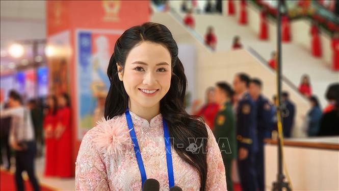 Diễn viên Vũ Thị Việt Hoa - tài năng trẻ của Nhà hát Kịch Việt Nam. Ảnh: Chu Thanh Vân - TTXVN