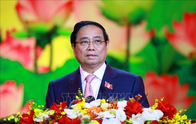 Thủ tướng Phạm Minh Chính, Chủ tịch Hội đồng Thi đua-Khen thưởng Trung ương phát động thi đua giai đoạn 2026 – 2030. Ảnh: Dương Giang-TTXVN 
