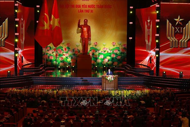 Thủ tướng Phạm Minh Chính, Chủ tịch Hội đồng Thi đua-Khen thưởng Trung ương phát động thi đua giai đoạn 2026 – 2030. Ảnh: Dương Giang-TTXVN 
