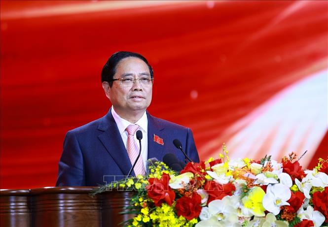 Thủ tướng Phạm Minh Chính, Chủ tịch Hội đồng Thi đua-Khen thưởng Trung ương phát động thi đua giai đoạn 2026 – 2030. Ảnh: Dương Giang-TTXVN 
