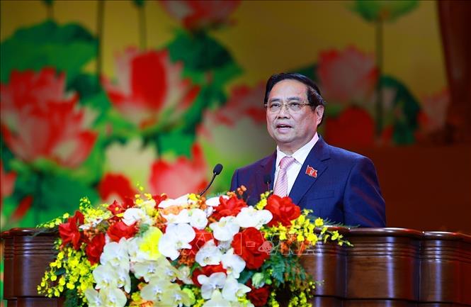 Prime Minister Pham Minh Chinh speaks at the opening ceremony. VNA Photo