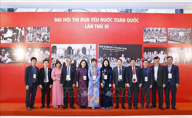 Đoàn đại biểu Thông tấn xã Việt Nam tham dự và đưa tin Đại hội Thi đua yêu nước toàn quốc lần thứ XI. Ảnh: Doãn Tấn - TTXVN