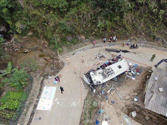 Hiện trường vụ tại nạn. Ảnh: Đinh Thùy - TTXVN