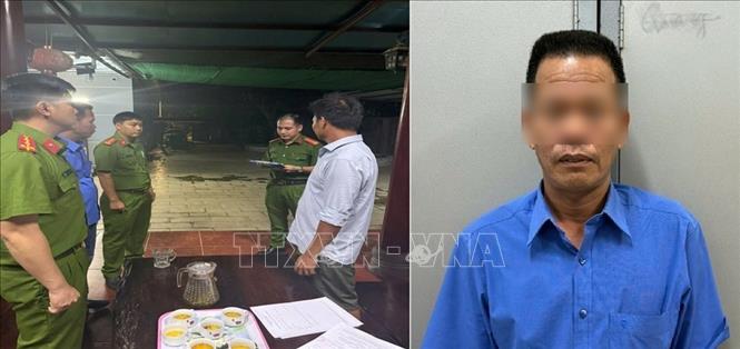 Đại diện Cơ quan điều tra đọc lệnh bắt tạm giam bị can Nguyễn Ngọc Thắng. Ảnh: TTXVN phát