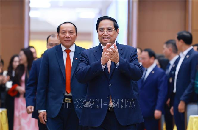 Thủ tướng Phạm Minh Chính đến dự Hội nghị toàn quốc triển khai nhiệm vụ năm 2026 của Ngành Văn hoá, Thể thao và Du lịch. Ảnh: Dương Giang-TTXVN 