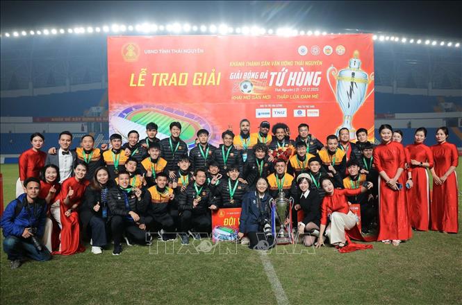 CLB Hoàng Anh Gia Lai vô địch Cup Tứ hùng Thái Nguyên 2025. Ảnh: Hoàng Hiếu - TTXVN