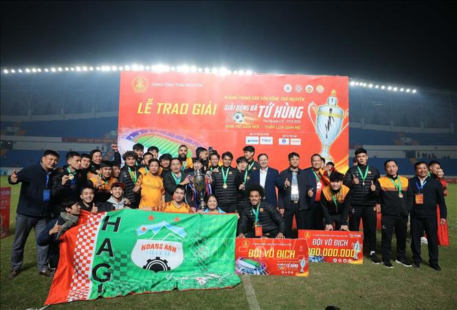 CLB Hoàng Anh Gia Lai vô địch Cup Tứ hùng Thái Nguyên 2025. Ảnh: Hoàng Hiếu - TTXVN