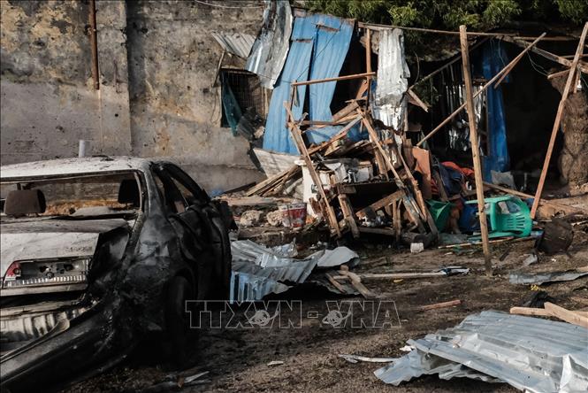 (Tư liệu) Hiện trường một vụ đánh bom liều chết tại Mogadishu, Somalia. Ảnh: THX/TTXVN