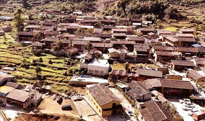 A corner of Lo Lo Chai village, one of the world's best tourism villages, in Lung Cu commune. VNA Photo: Đức Thọ