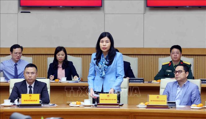 Phó Bí thư chuyên trách Đảng ủy Thông tấn xã Việt Nam Đỗ Thị Trang phát biểu. Ảnh: Phạm Kiên – TTXVN