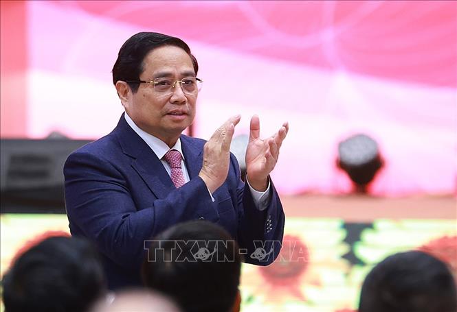 Thủ tướng Phạm Minh Chính dự Hội nghị tổng kết công tác ngành Ngoại giao năm 2025 và phương hướng, nhiệm vụ năm 2026. Ảnh: Dương Giang-TTXVN
