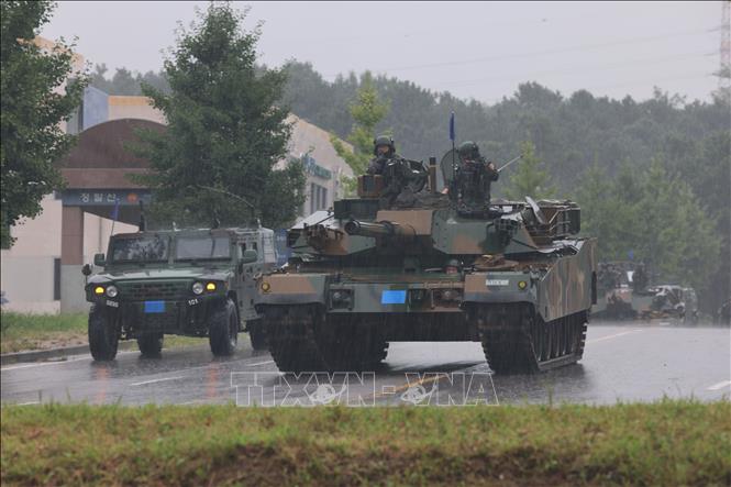 (Tư liệu) Binh sĩ Hàn Quốc và Mỹ tham gia cuộc tập trận chung ở Paju, cách thủ đô Seoul của Hàn Quốc 37km về phía Tây Bắc, ngày 23/8/2023. Ảnh: Yonhap/TTXVN