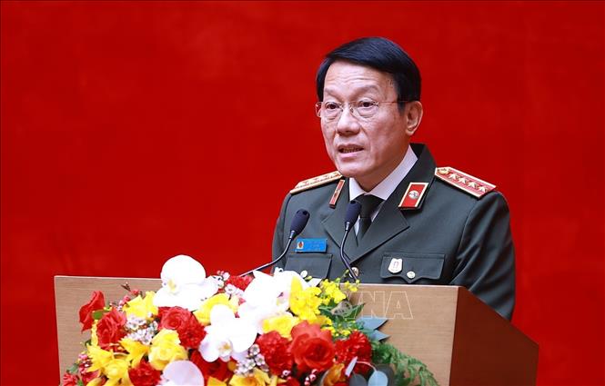 Minister of Public Security General Luong Tam Quang speaks at the conference. VNA Photo: Dương Giang