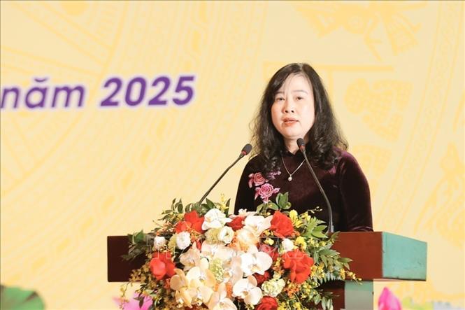 Bộ trưởng Bộ Y tế Đào Hồng Lan phát biểu. Ảnh: Minh Quyết - TTXVN
