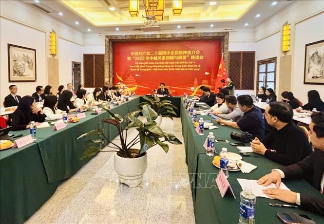 Quang cảnh buổi gặp mặt báo chí. Ảnh: Việt Đức - TTXVN 