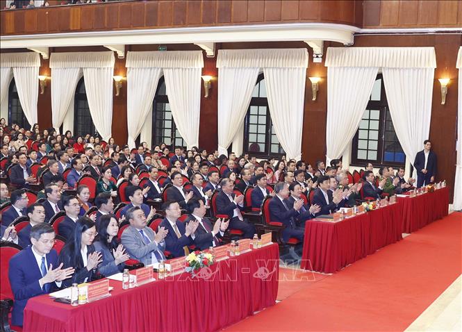 Tổng Bí thư Tô Lâm và các đại biểu tham dự hội nghị. Ảnh: Thống Nhất – TTXVN