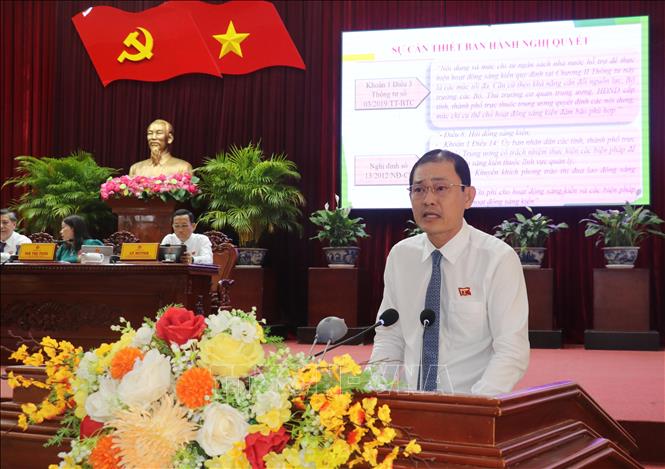 Ông Ngô Anh Tín, Giám đốc Sở Khoa học và Công nghệ thành phố Cần Thơ phát biểu. Ảnh: Ngọc Thiện - TTXVN