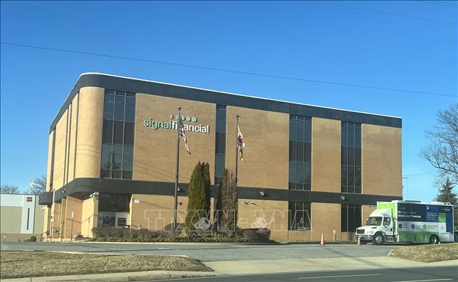 Tòa nhà của tổ chức tài chính phi lợi nhuận Signal Financial Federal Credit Union (FCU) ở bang Maryland. Ảnh: Đoàn Hùng - PV TTXVN tại Mỹ