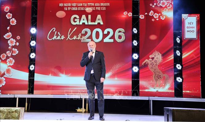 Ông Jan Vrba, Thị trưởng thành phố Cheb phát biểu tại sự kiện. Ảnh: Việt Dũng - PV TTXVN tại Séc 