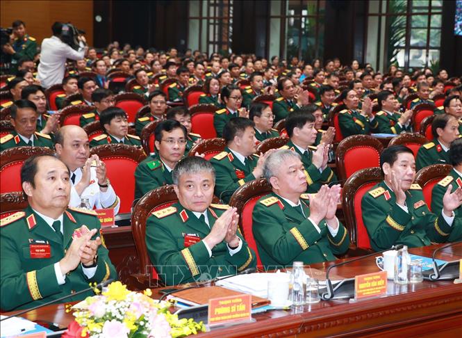  Các đại biểu lãnh đạo Bộ Quốc phòng dự đại hội.  Ảnh: Trọng Đức - TTXVN