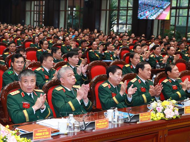  Các đại biểu lãnh đạo Bộ Quốc phòng dự đại hội.  Ảnh: Trọng Đức - TTXVN