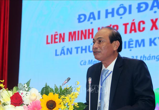 Ông Nguyễn Văn Vũ tái cử chức Chủ tịch Liên minh HTX tỉnh Cà Mau nhiệm kỳ 2025-2030. Ảnh: Trung Hiếu - TTXVN