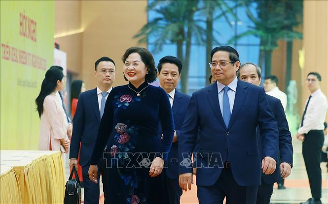 Prime Minister Pham Minh Chinh attends the State Bank of Vietnam's Hanoi conference to review its 2025 performance and launch tasks for 2026. VNA Photo: Dương Giang