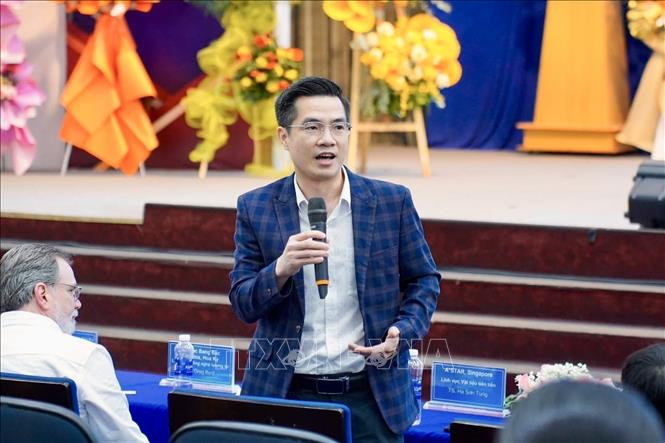 Ông Hà Sơn Tùng phát biểu tại một hội nghị khoa học quốc tế tại Đại học Bách khoa TP Hồ Chí Minh. Ảnh: TTXVN phát