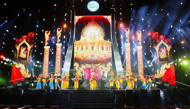 Trong ảnh: Chương trình nghệ thuật chào năm mới 2026. Ảnh: Nguyễn Hằng - TTXVN