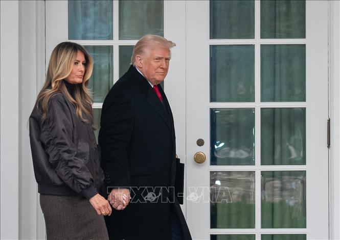 Tổng thống Mỹ Donald Trump và Đệ nhất phu nhân Melania Trump tại Nhà Trắng. Ảnh: THX/TTXVN