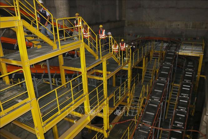 Hệ thống xử lý hành lý đã được lắp đặt tại nhà ga sân bay Long Thành. Ảnh: Công Phong - TTXVN