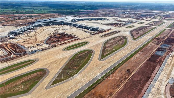 Công trường sân bay Long Thành giữa tháng 12 năm 2025. Ảnh: Công Phong - TTXVN