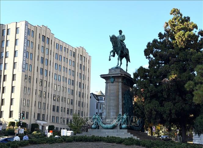 Tượng đài Thiếu tướng George Britton McClellan, người từng giữ chức tổng tư lệnh và chỉ huy đầu tiên của Quân đội Potomac trong Nội chiến Mỹ. Ảnh: Ngọc Quang – PV TTXVN tại Mỹ