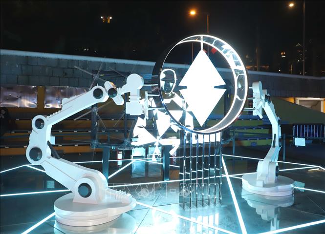 Cụm trưng bày về khoa học công nghệ tại lễ hội. Ảnh: Xuân Vịnh-Phóng viên TTXVN từ Macau