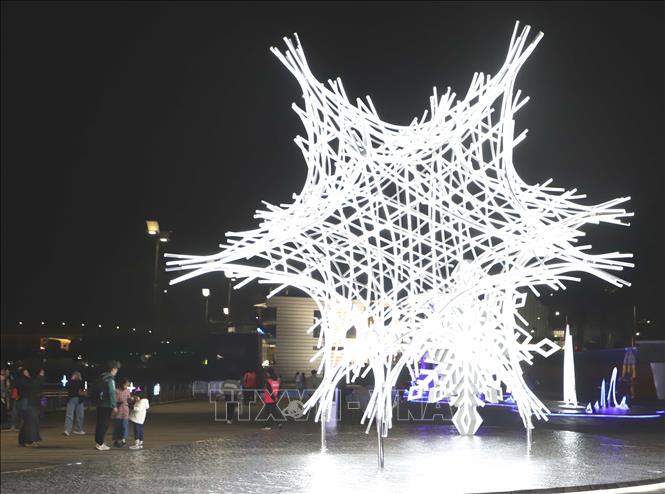 Hình ảnh một bông hoa tuyết tại lễ hội. Ảnh: Xuân Vịnh-Phóng viên TTXVN từ Macau