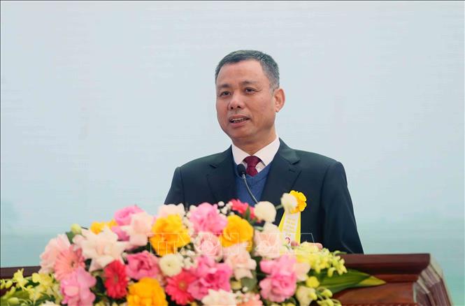 Phó Chủ tịch Ủy ban nhân dân tỉnh Sơn La Nguyễn Thành Công phát biểu. Ảnh: Quang Quyết - TTXVN