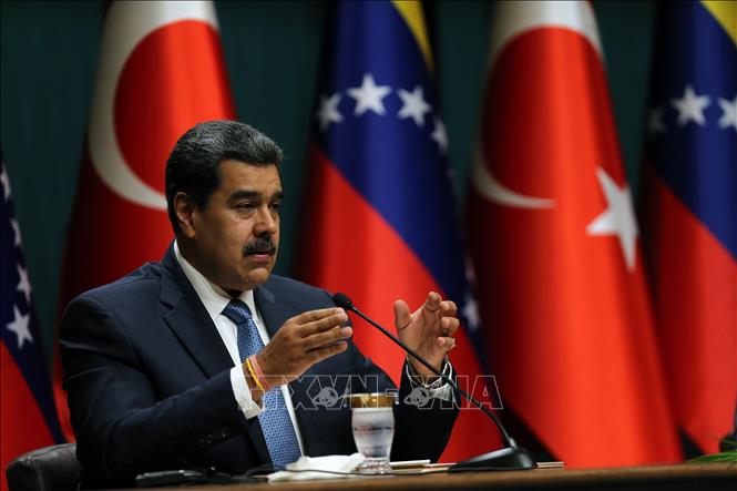 Tổng thống Venezuela Nicolas Maduro trong cuộc họp báo tại Ankara, Thổ Nhĩ Kỳ ngày 8/6/2022. Ảnh: THX/TTXVN