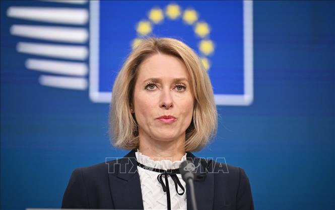 Đại diện cấp cao phụ trách an ninh và chính sách đối ngoại của EU Kaja Kallas trong cuộc họp báo tại Brussels, Bỉ ngày 27/1/2025. Ảnh: Anadolu Agency/TTXVN