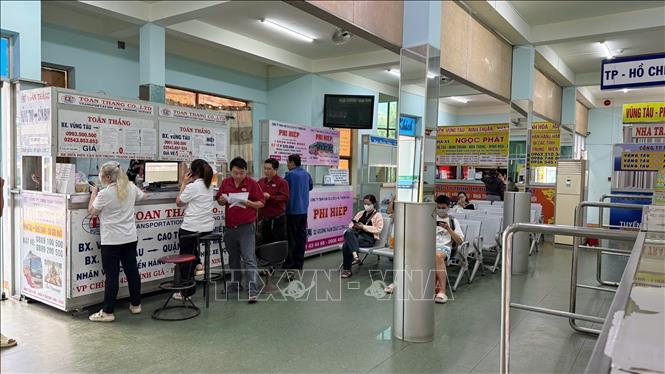 Tại bến xe phường Vũng Tàu khá thưa thớt người dân và du khách. Ảnh: Hoàng Nhị - TTXVN.