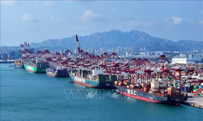 Cảng hàng hóa Thanh Đảo, tỉnh Sơn Đông, Trung Quốc. Ảnh: THX/TTXVN