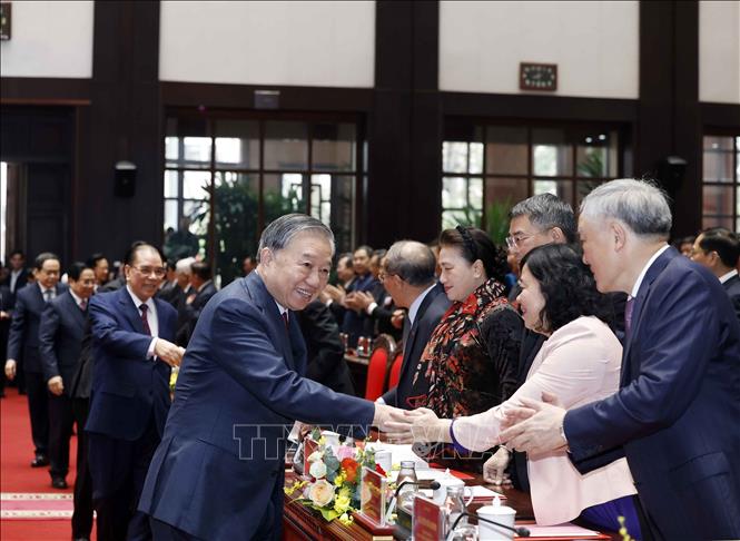 Tổng Bí thư Tô Lâm và các đại biểu tại Lễ kỷ niệm. Ảnh: Thống Nhất – TTXVN