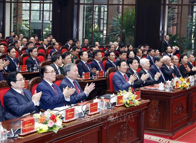 Tổng Bí thư Tô Lâm và các đại biểu tại Lễ kỷ niệm. Ảnh: Thống Nhất – TTXVN